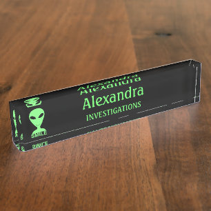 Z-Lächeln! Glückliches alienLGM Namensplakette