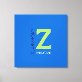 Z Monogram erste Bar Bat Mitzvah Sign-In-Board Leinwanddruck