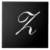 Z Monogram Initial White auf Schwarz