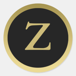 Z: Monogram Z Elegant Gold und Black Stickers