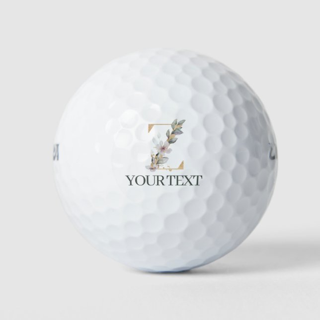 Z Monogramm Floral Personalisiert Golfball (Vorderseite)