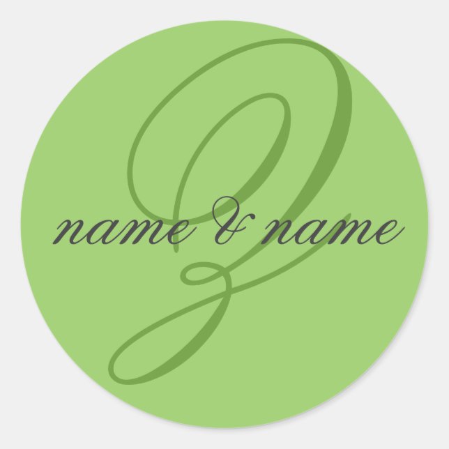 Z Monogramm Runder Aufkleber (Vorderseite)