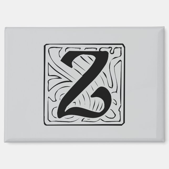Z Monogramm schwarz Magnet (Vorderseite)