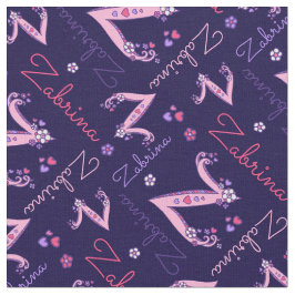 Z Monogramm und personalisierter Name Zabrina Gewe Stoff