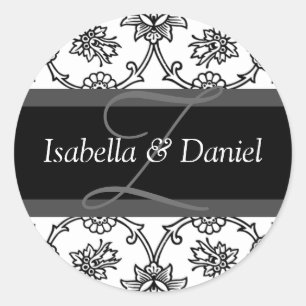 Z Monogramme für Siegel zum Hochzeitsfeiern Runder Aufkleber