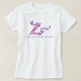 Z-Namensbedeutungs-Monogramm-Shirt Zara Mädchens T-Shirt