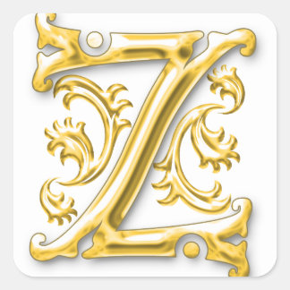 Z-Rundaufkleber in Gold Quadratischer Aufkleber