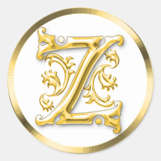 Z-Rundaufkleber in Gold Runder Aufkleber