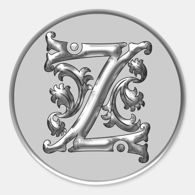 Z Rundkleber in Silber Runder Aufkleber (Vorderseite)