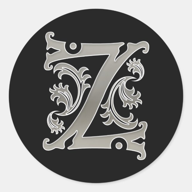 Z Rundkleber in Silber Runder Aufkleber (Vorderseite)