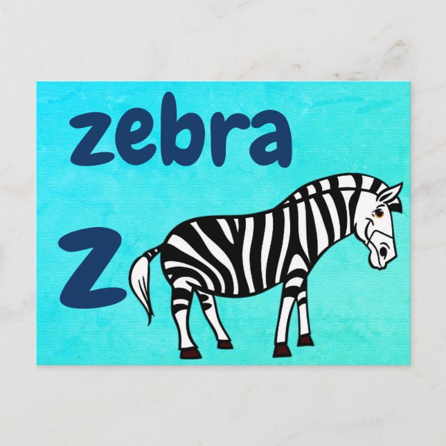 z - Zebra-Flash-Karte Postkarte (Vorderseite)