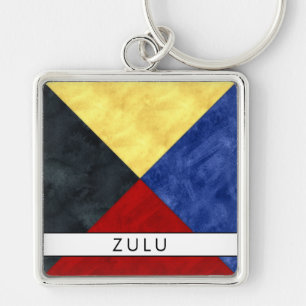Z Zulu Nautic Signal Flag + Ihr Name Schlüsselanhänger