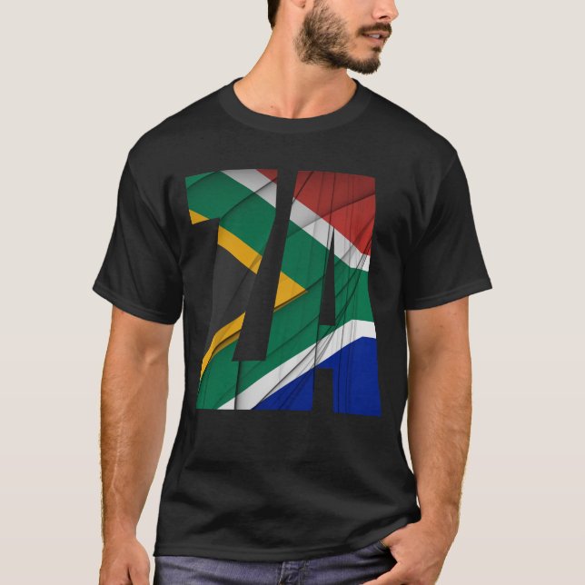 ZA - Südafrikanische Flagge T-Shirt (Vorderseite)