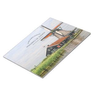 Zaanse Schans Windmühle Aquarell Niederländisches Notizblock