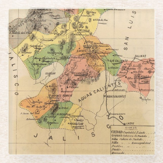 Zacatecas, Mexiko Glasuntersetzer (Vorderseite)