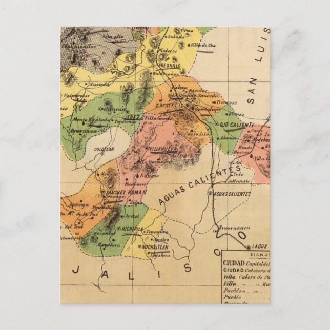 Zacatecas, Mexiko Postkarte (Vorderseite)