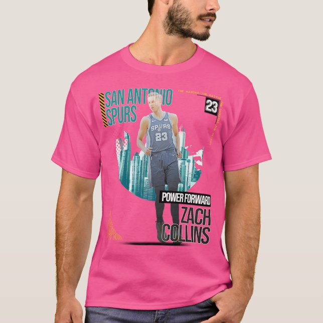 Zach Collins Basketball Art Spuren 2 T-Shirt (Vorderseite)
