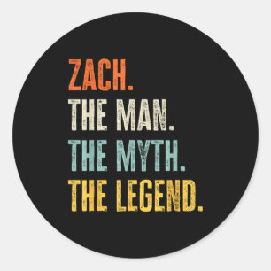 Zach der Mann Mythos Legende, Lustiger Name Zach  Runder Aufkleber