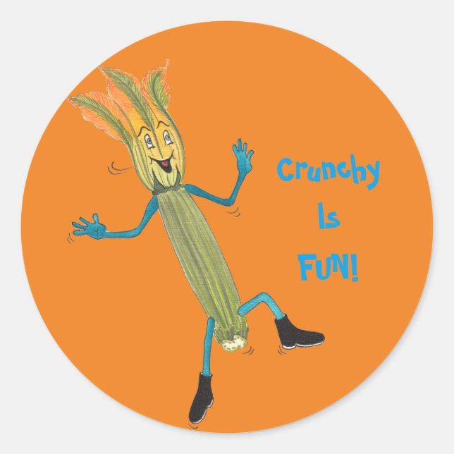 "Zach Zucchini"-Glossy-Rundsticker Runder Aufkleber (Vorderseite)