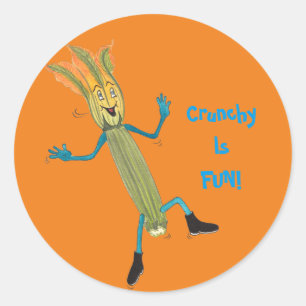 "Zach Zucchini"-Glossy-Rundsticker Runder Aufkleber