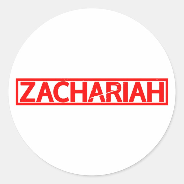 Zachariah-Briefmarke Runder Aufkleber (Vorderseite)