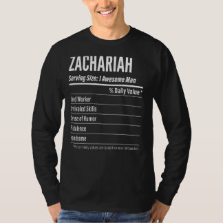 Zachariah Serving Size Nutrition Label Kalorien T-Shirt