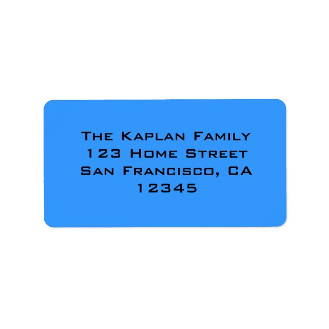 Zachary Blue Black Umschlag Aufkleber Adressaufkleber (Vorne)