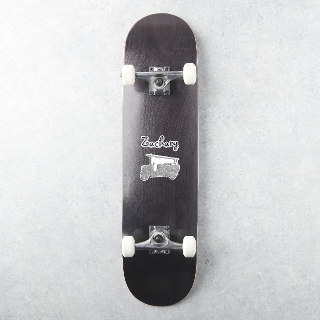 Zachary Name Mit Einem Feuerwehrauto, Aufkleber (Skateboard)