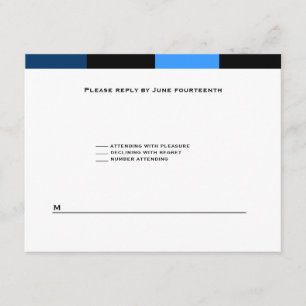 Zachary Royal Blue Navy Blue RSVP Card Karte