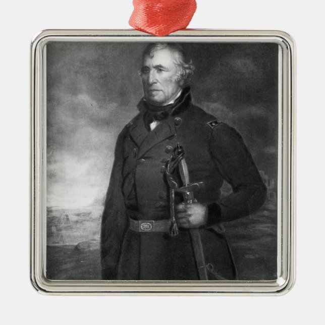 Zachary Taylor, 12. Präsident des vereinigten Silbernes Ornament (Vorne)