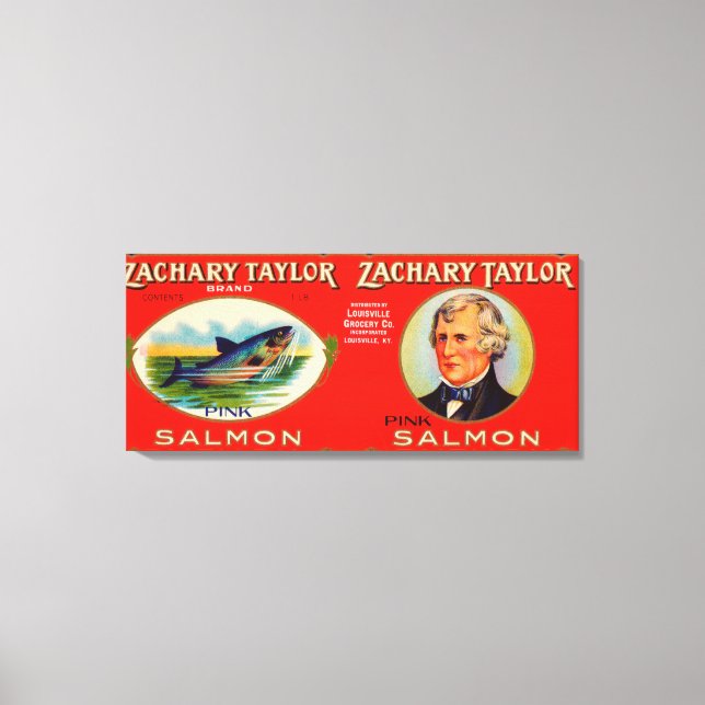 Zachary Taylor Brand Lachs Label Leinwanddruck (Vorderseite)