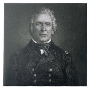 Zachary Taylor, graviert nach einem Daguerrotype Fliese