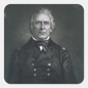 Zachary Taylor, nach einem Daguerrotype von T Quadratischer Aufkleber