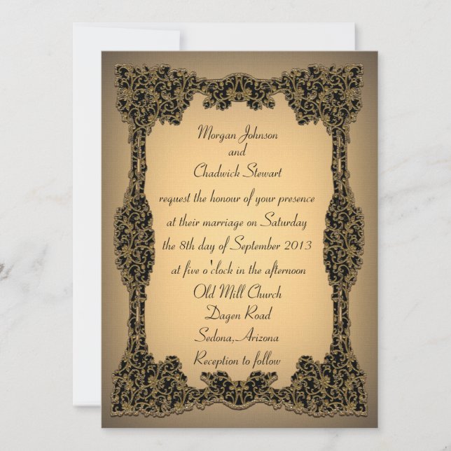 Zachée Formal Wedding Invitation 5,5" x 7,5" Einladung (Vorderseite)