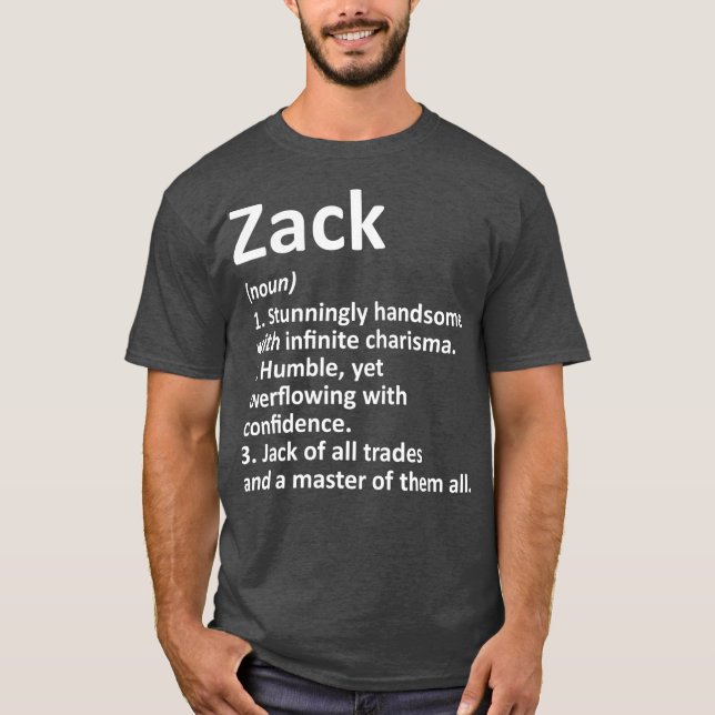 ZACK Definition Personalisiert Name Funny Birthday T-Shirt (Vorderseite)