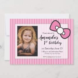 Zacken Sie ersten Geburtstag, Streifen, der Bogen Einladung