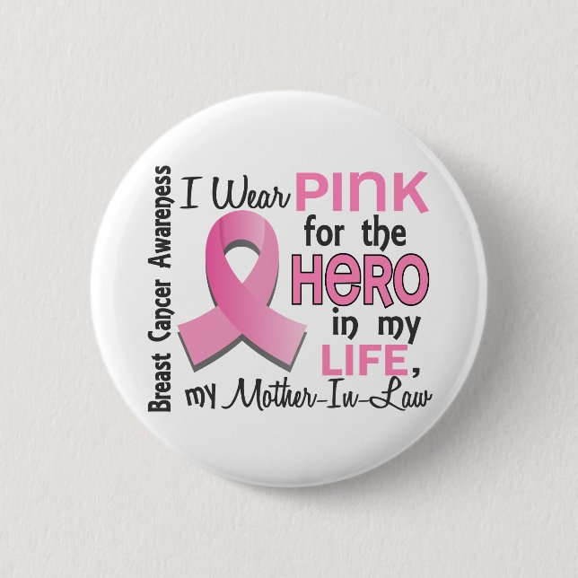 Zacken Sie für Schwiegermutter-Brustkrebs des Button (Vorderseite)