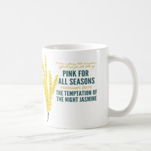 Zacken Sie während aller Jahreszeiten Februar aus Kaffeetasse