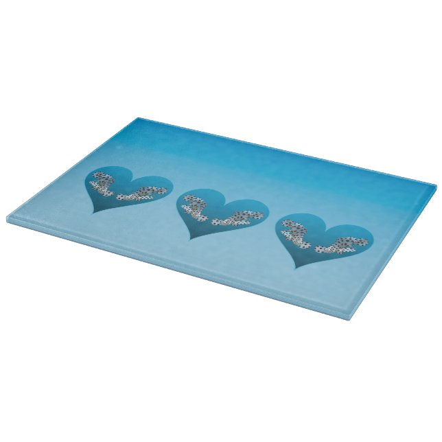 Zackenbarsch - Blaue Herzen, horizontal angeordnet Schneidebrett (Ecke)