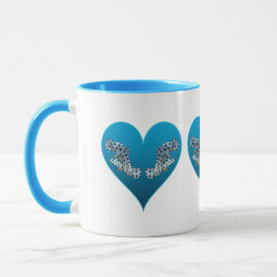 Zackenbarsch - Blaue Herzen, horizontal angeordnet Tasse