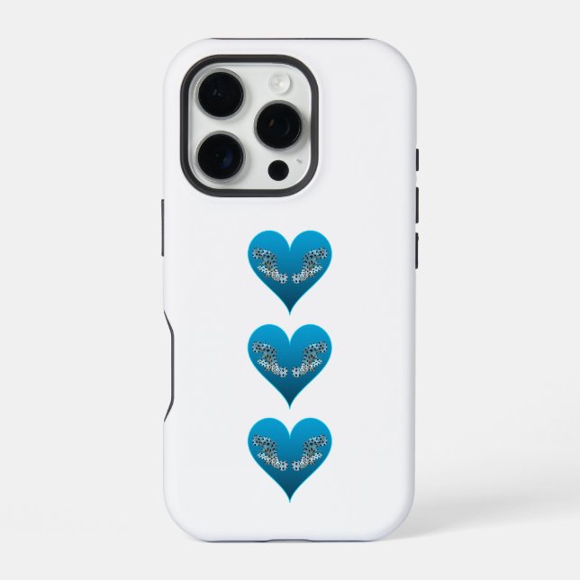 Zackenbarsch - Blaue Herzen, vertikal angeordnet | iPhone Hülle (Rückseite)