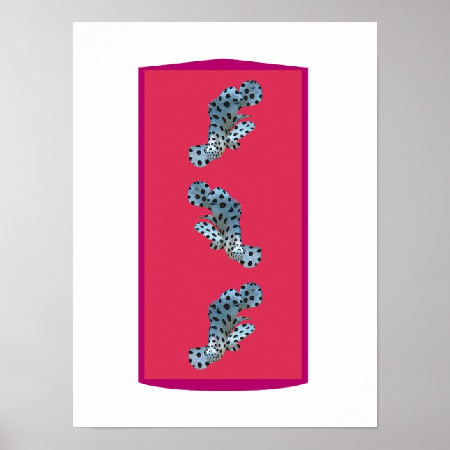 Zackenbarsch in Bewegung - Magenta-getönter Hinter Poster (Vorne)
