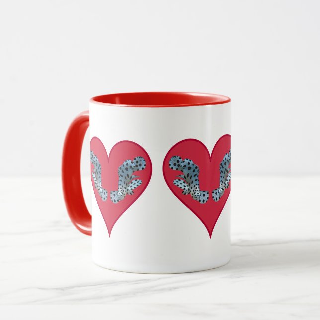 Zackenbarsch - Rote Herzen, horizontal angeordnet  Tasse (Vorderseite Links)