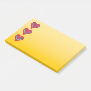 Zackenbarsch - Rote Herzen, vertikal angeordnet Post-it Klebezettel