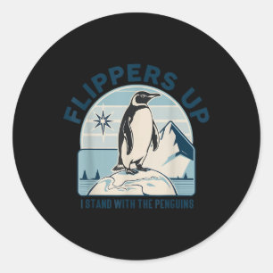 Zackenbarsche ich stehe mit den Pinguinen, den Fun Runder Aufkleber