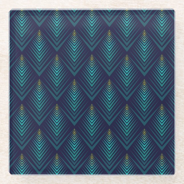 Zackenrand: Dynamisches Musterspiel Glasuntersetzer (Vorderseite)