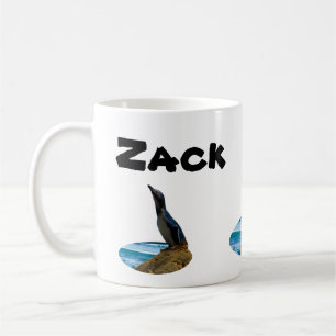 Zackname mit Pinguin, Tasse des Kaffees