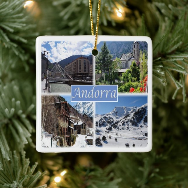 zAD003 ANDORRA, La Vella, Mosaik, Keramikornament (Baum)