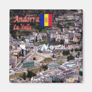 zAD010 Andorra, LA VELLA Panorama, Kühlschrank Magnet