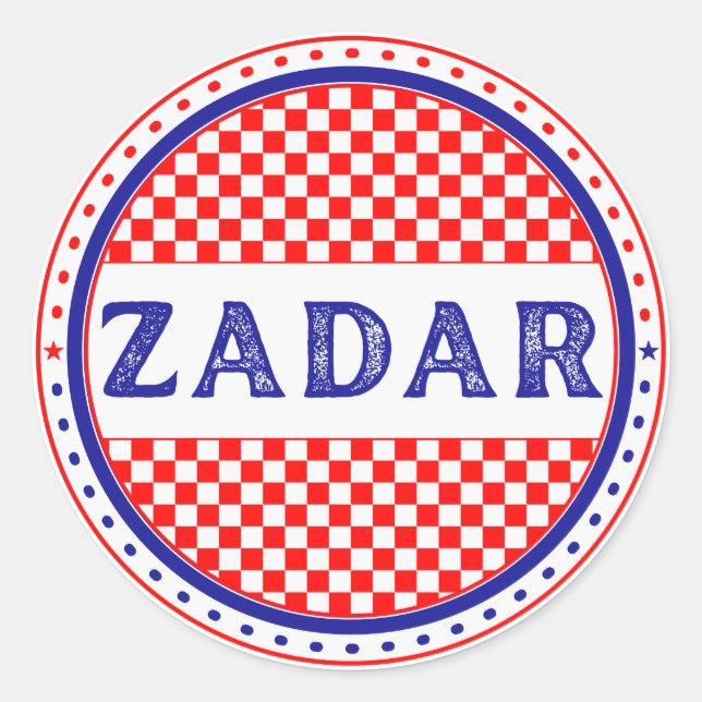 Zadar City Pride Emblem – Croatian Identity Runder Aufkleber (Vorderseite)